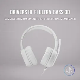 Mars Gaming MH320, RGB Gaming-Headset, Ultra-BASS 3D Sound, Mikrofon mit Rauschfilter, Ultraleicht Drehbar, Windows/PS4/PS5/XBOX ONE/Xbox Series X-S/Mac/Switch/Switch 2/Smartphone/Tablet, Weiß