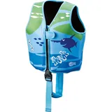 BECO-Sealife Schwimmweste Kinder 1-3 Jahren, Schwimmlernweste für Kinder von 15-19 kg mit variablen Auftriebskörpern, Beingurt und langem Reißverschluss – in Blau/Grün