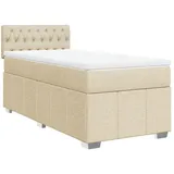 vidaXL Boxspringbett mit Matratze Creme 80x200 cm Stoff