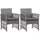 vidaXL Gartensessel 55 x 75 x 55 cm anthrazit 2 St.