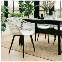 Idimex Esszimmerstuhl Madeira Kunststoff schwarz/weiß 4er Set