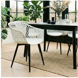 Idimex Esszimmerstuhl Madeira Kunststoff schwarz/weiß 4er Set