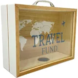 Out of the Blue Deko-Accessoire/Spardose aus Holz Travel Funds/Größe: 21x16,5x7,5 cm