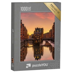 puzzleYOU Puzzle Puzzle 1000 Teile XXL „Die alte Speicherstadt in Hamburg, Deutschland“, 1000 Puzzleteile, puzzleYOU-Kollektionen Hamburg, Deutsche Städte
