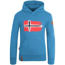 Kinder Hoodie Pullover Trondheim Mittelblau Gr. 116 - 6 Jahre