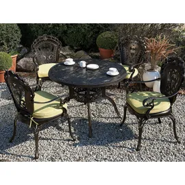Beliani Sapri Gartentisch Ø 100 x 72 cm Dunkelbraun/Grau
