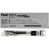 Pentel LR7-AX Nachfüllmine für EnerGel-Stifte, 0,7 mm Kugelspitze, schwarz, 12 Stück