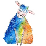 wall-art Wandtattoo »Lebensfreude Happy Sheep«, (1 St.), selbstklebend, entfernbar, bunt