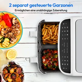 Medion P20 XXL Heißluftfritteuse 8,7 l 2.600 Watt weiß