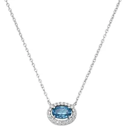 Giorgio Martello Milano Collier Ziersteine, Zirkonia weiß, Silber 925 Ketten   Blau 