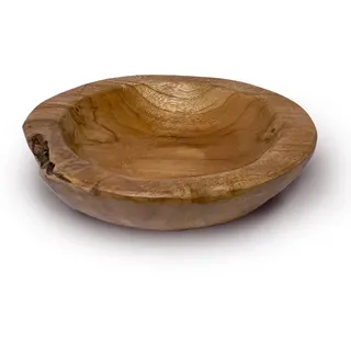 amagohome Teakholz Schale Ø 25 cm Einzigartiges Naturprodukt aus Wurzelholz
