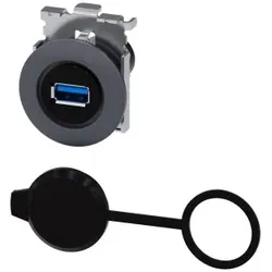 Siemens 3SU19600GA800AA0 USB-Anschluss, 30 mm, Metall matt, sandgrau