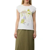 S.Oliver BLACK LABEL T-Shirt mit Motiv Print weiß 44