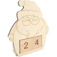 Adventskalender Weihnachtsmann Aus Holz 11 X 13 X 3,3 Cm