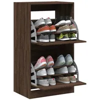VidaXL Schuhschrank mit 2 Klappen Braun Eiche-Optik 60x42x108 cm