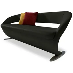 Komfort & Wohnen Solobank Wave Leder Schwarz 178 cm