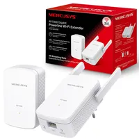 Mercusys AV1000 Gigabit Powerline Starter Kit, Data Transfer Speed Up to 1000 Mbps, Eliminate WiFi Dead Zones,with Extend 300 Mbps WiFi, No Configuration Required (MP510 KIT), White