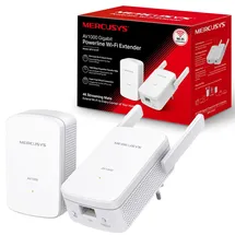 Mercusys AV1000 Gigabit Powerline Starter Kit, Data Transfer Speed Up to 1000 Mbps, Eliminate WiFi Dead Zones,with Extend 300 Mbps WiFi, No Configuration Required (MP510 KIT), White