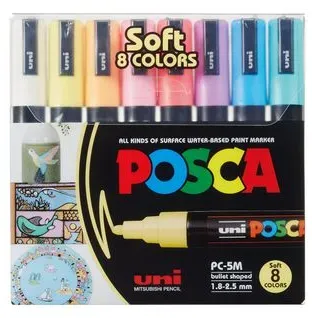 FABER-CASTELL POSCA 10.1.0970, Mehrfarbig, Mehrfarbig, 8 Farben, Rund, 1,8 mm, 2