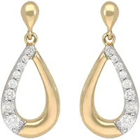 VIVANCE Paar Ohrstecker »Tropfen«, 16 Diamanten = 0,19ct. 11628441-0 Gelbgold 375,