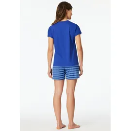 SCHIESSER Shorty Casual Essentials Pyjama-Shirt Blau XL (42)