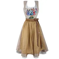 RUA & RUA Dirndl Midi-Dirndl aus Seide mit Seidenschürze und Blumenstickerei orange 34/XS