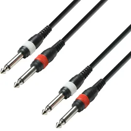 Adam Hall Cables 3 STAR TPP 0600 Twin-Kabel 2 x Klinke TS auf 2 x Klinke TS | 6 m