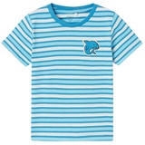 name it - T-Shirt Nmmdike Sharky gestreift in swedish blue, Gr.104,