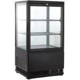 GastroHero Kühlvitrine ECO 58 Liter, LED-Beleuchtung, 2 Roste, schwarz