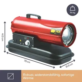 Perel Heißluftgenerator Heizlüfter 20 kW rot