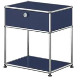 USM Haller Nachttisch, mit einer Klapptür Stahlblau