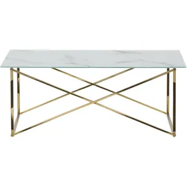 Beliani Couchtisch Emporia Weiß Gold 100 x 50 x 40 cm