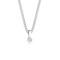 DIAMORE Halskette Damen Kreis Anhänger elegant mit Diamant (0.06 ct.) in 925 Sterling Silber