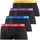 Buffalo Buffalo, Herren, Unterhosen, Herren Hipster Boxershorts im 4er Pack, Schwarz, L 4er Pack)