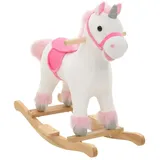 vidaXL Schaukeltier Einhorn Plüsch 65x32x58 cm Weiß und Rosa