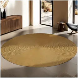 tectake® Geflochtener Teppich, Ø 160 cm, in Jute-Optik, strapazierfähig und pflegeleicht