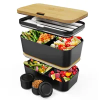 Umami Lunchbox Erwachsene Alles-in-Einem, Brotdose mit Fächern und 4