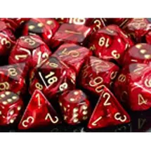 Chessex 12mm d6 Dice Block: Vortex Burgundy with Gold (US IMPORT)