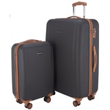 HAUPTSTADTKOFFER Wannsee - 2er Trolley-Set Rollkoffer Reisekoffer, TSA, S und L Koffer-Set, 77 cm, 133 L, Schwarz