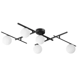 ATLAS PL5, schwarze Deckenleuchte, Ideal Lux