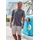 John Devin Cargoshorts JOHN DEVIN "- Bermuda mit Cargotaschen und sommerlichem Palmen Druck", Herren, Gr.