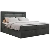 MKS Boxbett, GOLD-5 Led, 160/200 Dunkelgrau Struktur - H4