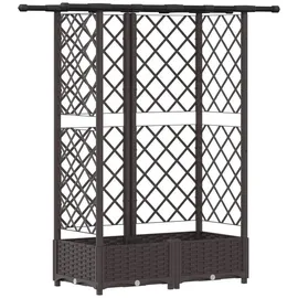 vidaXL Hochbeet mit Rankgitter und Dach 124 x 40 x 123 cm Braun