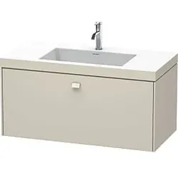 Duravit Brioso c-bonded Waschtisch mit Unterbau BR4602N9191, 100x48cm, Taupe, ohne Hahnloch