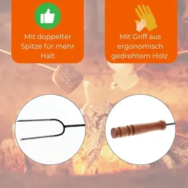 GarPet Grillspieß 100 cm rostfrei schwarz 10er Set