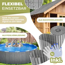 Kesser Balkonverkleidung 80 x 300 cm Hellgrau PVC
