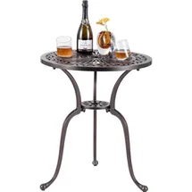 Costway Bistrotisch Ø 61 x 71 cm Braun/Bronze