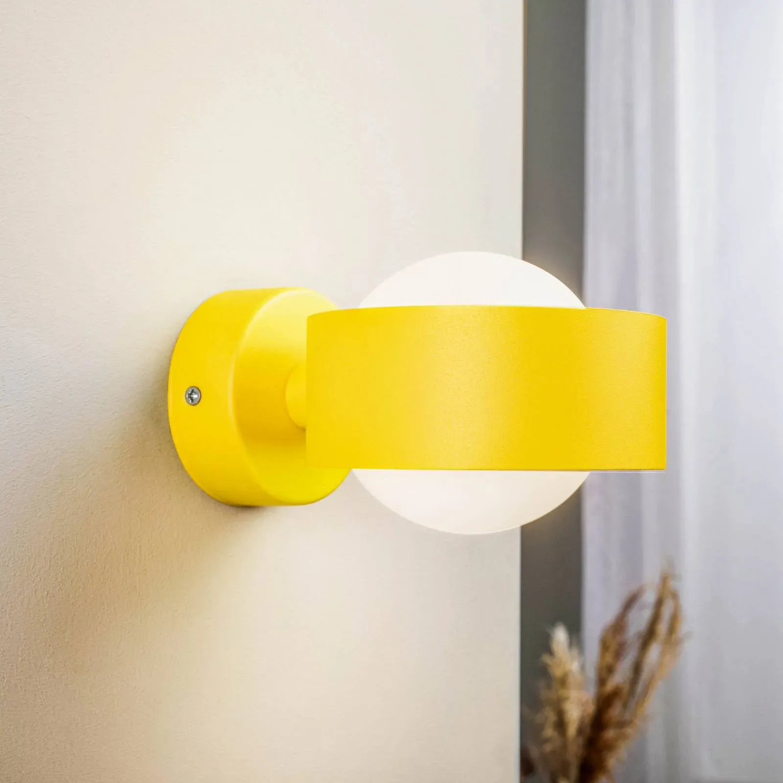 Wandlampe Mado Argon, dimmbar, gelb / orange, für Wohn- / Esszimmer, Metall, Modern, Wandleuchte, Wandlampe Innen - 16.5 cm - 10 cm - 12.5 cm