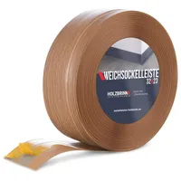 Holzbrink Weichsockelleiste selbstklebend PVC 32x23mm, 15 m Küchenleiste Arbeitsplatte Abschlussleiste selbstklebend für Badezimmer Farbe: Eiche Dunkel