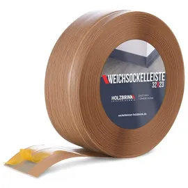 Holzbrink Weichsockelleiste selbstklebend PVC 32x23mm, 15 m Küchenleiste Arbeitsplatte Abschlussleiste selbstklebend für Badezimmer Farbe: Eiche Dunkel